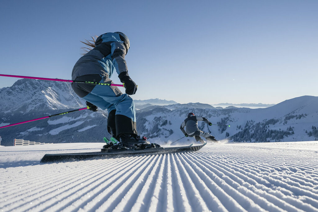 Skifahren auf den bestens präparierten Pisten in der Region Hochkönig in Maria Alm.
